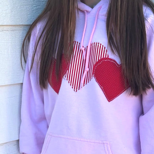 I Just Like Hearts  - Hand Stitched Sweater