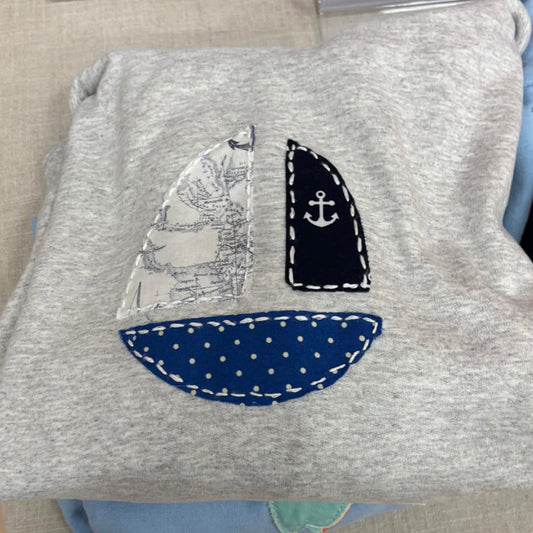 Boat Day  - Hand Stitched Sweater